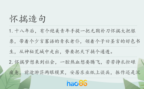 怀揣造句