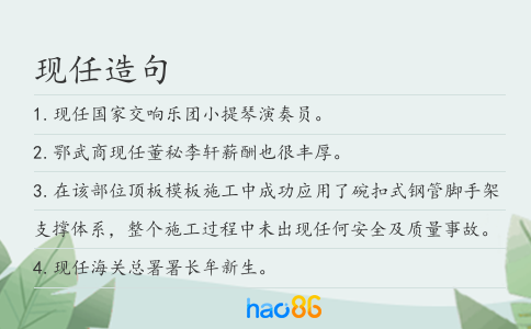 现任造句