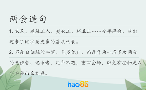 两会造句