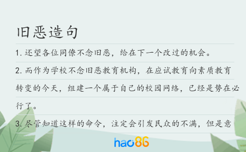 旧恶造句