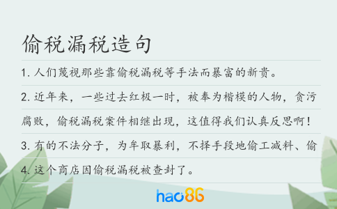 偷税漏税造句