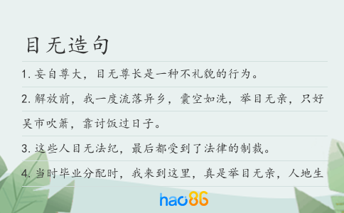 目无造句