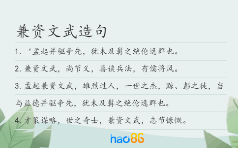 兼资文武造句