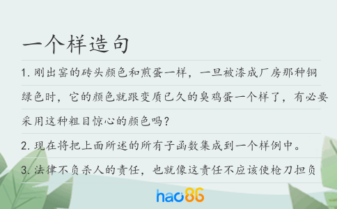 一个样造句