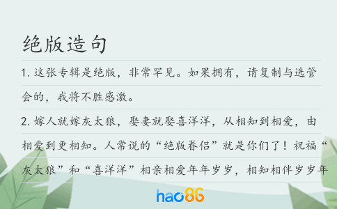 绝版造句