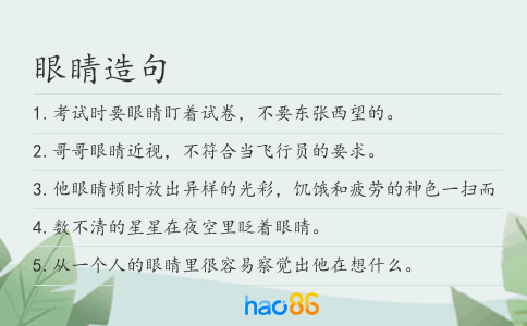 眼睛造句