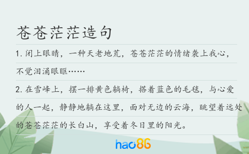 苍苍茫茫造句