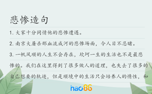 悲惨造句