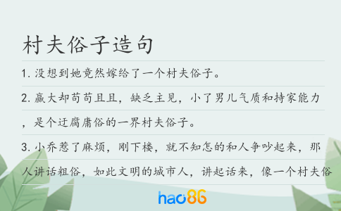 村夫俗子造句