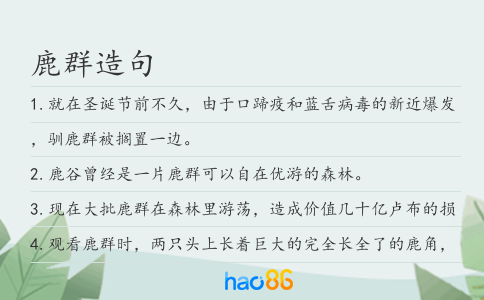 鹿群造句