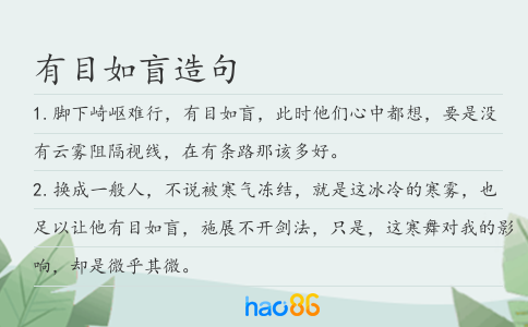 有目如盲造句