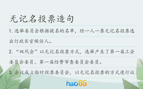 无记名投票造句