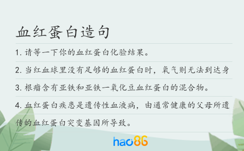血红蛋白造句