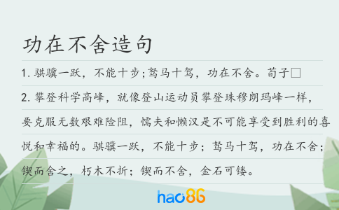 功在不舍造句