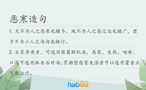 恶寒造句