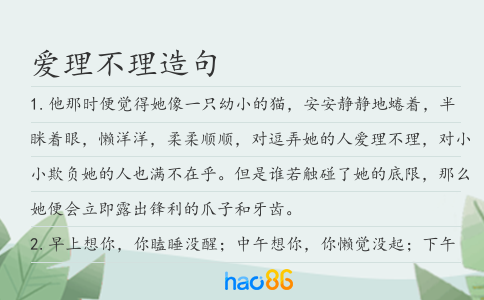 爱理不理造句