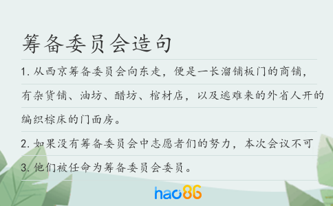筹备委员会造句