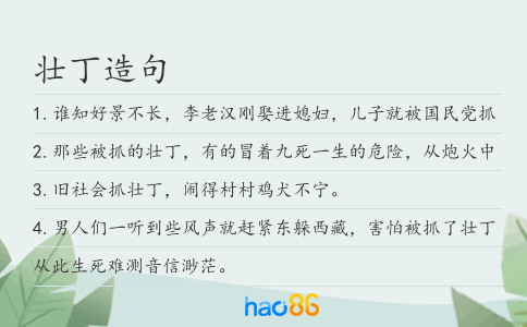 壮丁造句