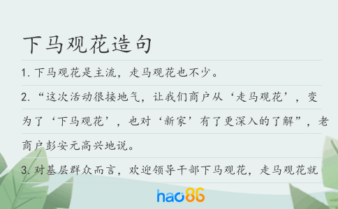 下马观花造句