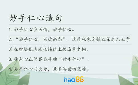 妙手仁心造句