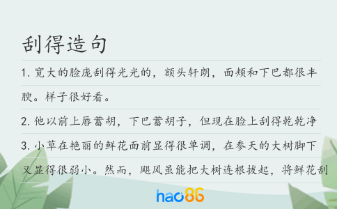 刮得造句