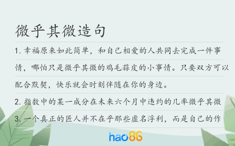微乎其微造句