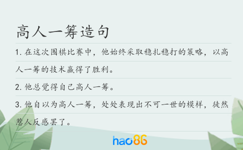 高人一筹造句