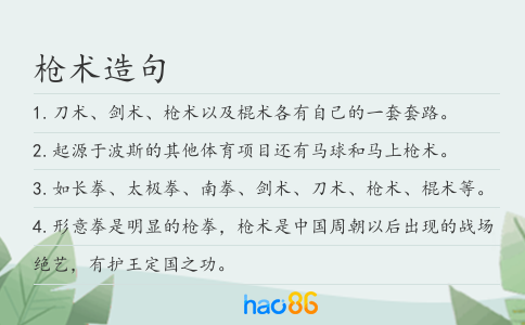 枪术造句
