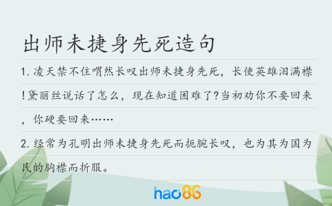 出师未捷身先死造句
