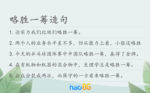 略胜一筹造句