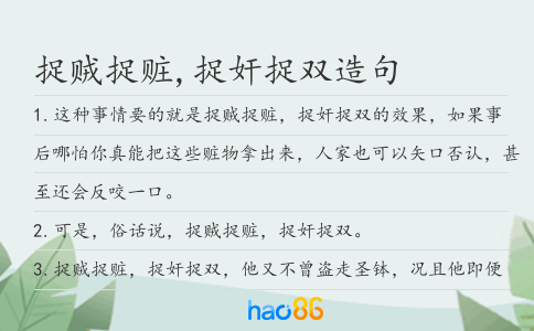 捉贼捉赃,捉奸捉双造句