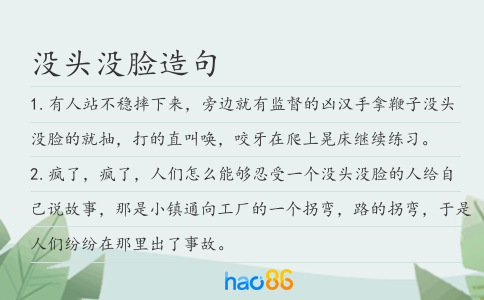 没头没脸造句