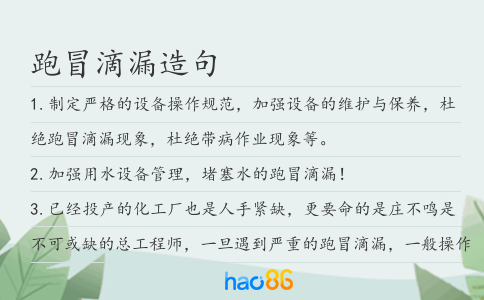 跑冒滴漏造句