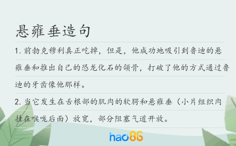 悬雍垂造句