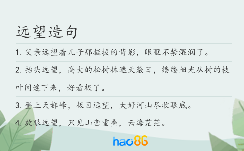 远望造句