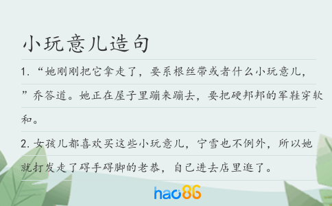 小玩意儿造句