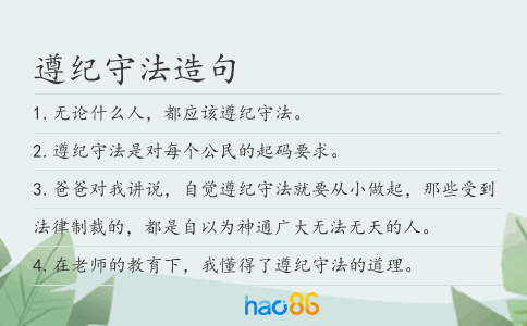 遵纪守法造句