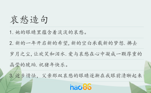 哀愁造句