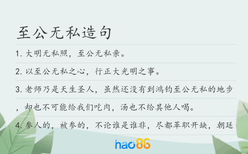至公无私造句
