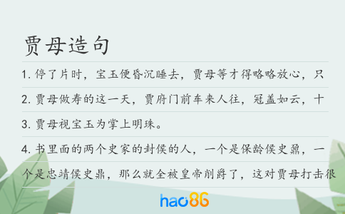 贾母造句