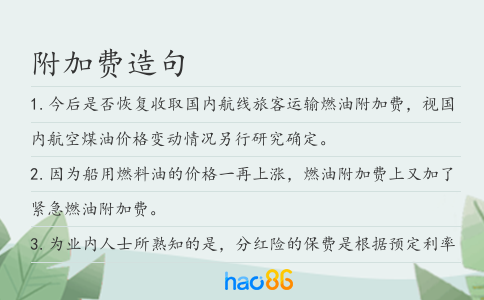 附加费造句