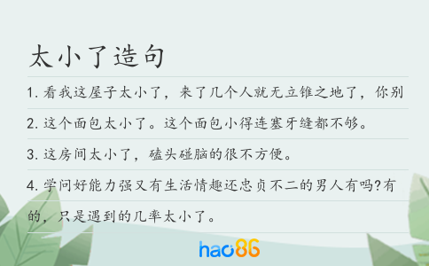 太小了造句