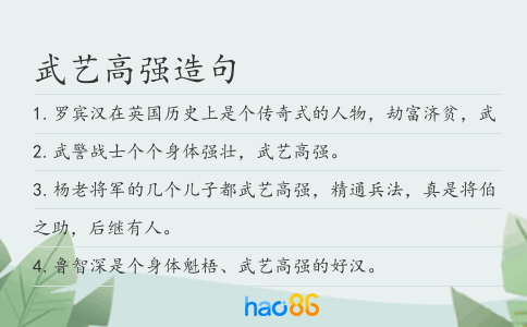 武艺高强造句