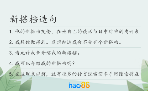 新搭档造句