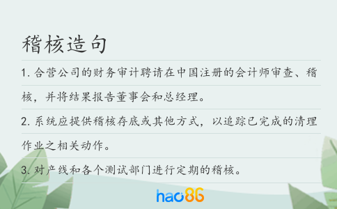 稽核造句