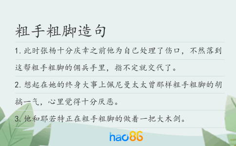 粗手粗脚造句