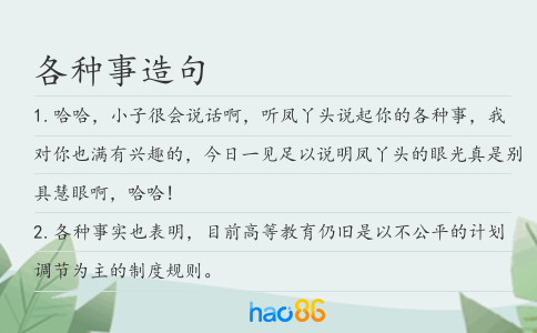 各种事造句