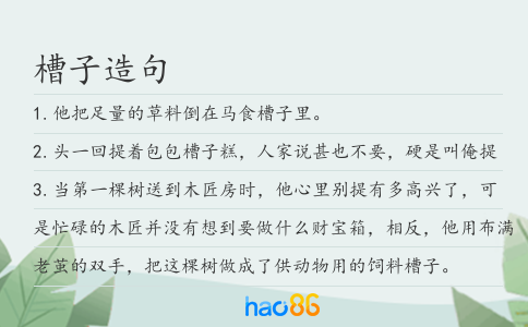 槽子造句