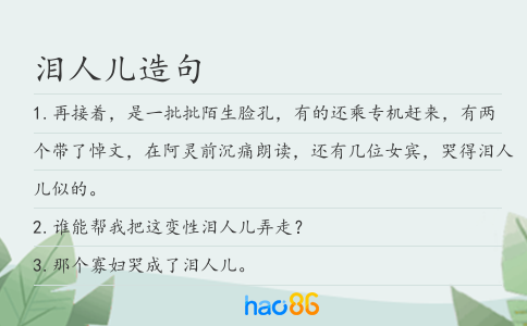 泪人儿造句