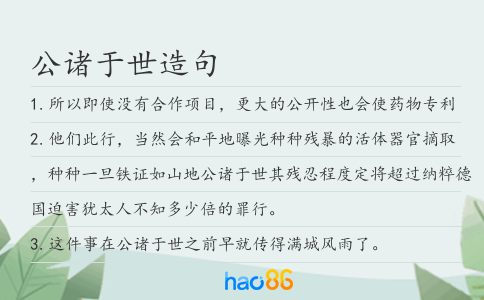 公诸于世造句